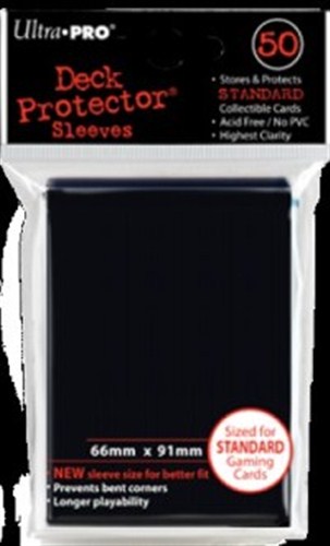 UP82669S 50 x Black Standard Card Sleeves 66mm x 91mm (Ultra Pro) published by Ultra Pro