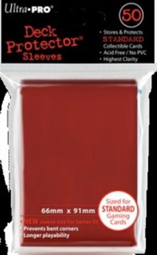 UP82672S 50 x Red Standard Card Sleeves 66mm x 91mm (Ultra Pro) published by Ultra Pro