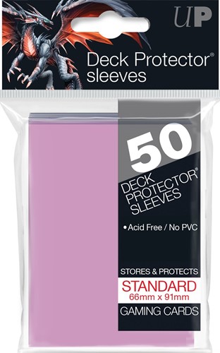 50 x Pink Standard Card Sleeves 66mm x 91mm (Ultra Pro)