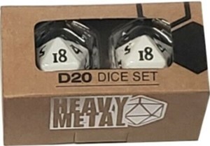 UP85784 Heavy Metal D20 Dice Set: White published by Ultra Pro