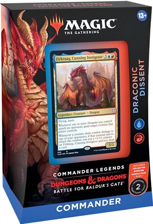 WTCD1007S3 MTG Commander Legends Baldur's Gate Draconic Descent Commander Deck published by Wizards of the Coast