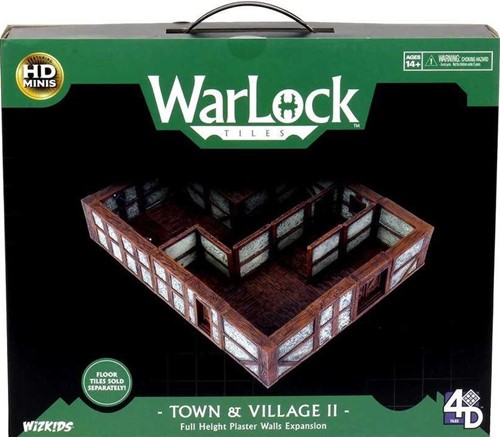 WZK16515 WarLock Tiles System: Town And Village II - Full Height Plaster Walls Expansion published by WizKids Games