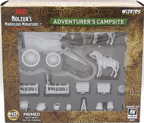 WZK73220 Dungeons And Dragons Nolzur's Marvelous Unpainted Minis: Adventurer's Campsite published by WizKids Games