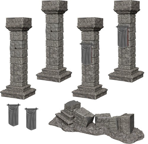 Pathfinder Deep Cuts Unpainted Miniatures: Pillars And Banners