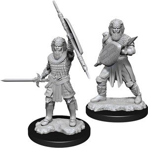 WZK90144S Dungeons And Dragons Nolzur's Marvelous Unpainted Minis: Human Male Fighter 2 published by WizKids Games