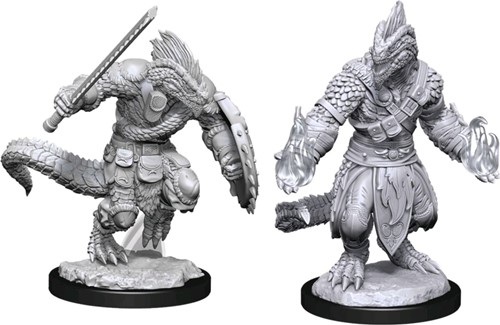 Dungeons And Dragons Nolzur's Marvelous Unpainted Minis: Lizardfolk Barbarian And Lizardfolk Cleric