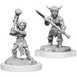 WZK90412S Dungeons And Dragons Nolzur's Marvelous Unpainted Minis: Halfling Barbarians published by WizKids Games
