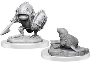 2!WZK90418S Dungeons And Dragons Nolzur's Marvelous Unpainted Minis: Locathah And Seal published by WizKids Games