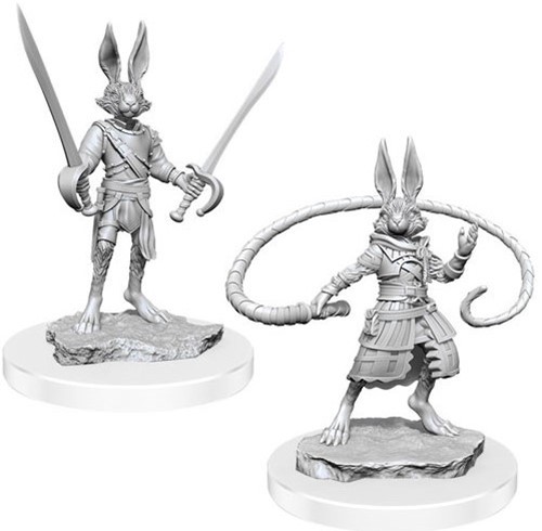 WZK90487S Dungeons And Dragons Nolzur's Marvelous Unpainted Minis: Harengon Rogues published by WizKids Games