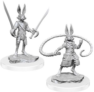 2!WZK90487S Dungeons And Dragons Nolzur's Marvelous Unpainted Minis: Harengon Rogues published by WizKids Games
