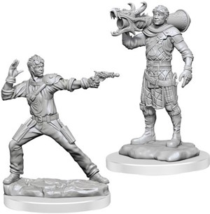2!WZK90583S Dungeons And Dragons Nolzur's Marvelous Unpainted Minis: Human Artificer And Human Apprentice published by WizKids Games