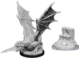 2!WZK90589S Dungeons And Dragons Nolzur's Marvelous Unpainted Minis: White Dragon Wyrmling published by WizKids Games