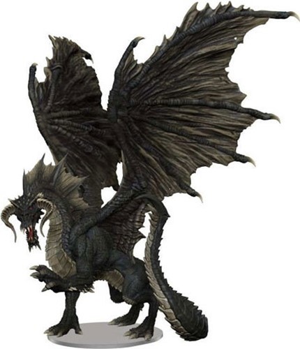 WZK96021 Dungeons And Dragons: Adult Black Dragon Premium Figure published by WizKids Games
