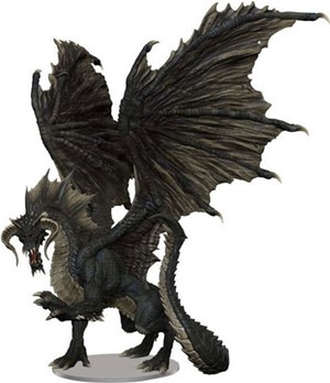 WZK96021 Dungeons And Dragons: Adult Black Dragon Premium Figure published by WizKids Games