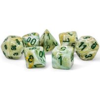 CHX22409 Chessex Marble Mega-Hedral - Green with Dark Green Polyhedral Set published by Chessex