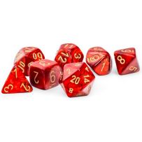 CHX22414 Chessex Scarab Mega-Hedral - Scarlet with Gold Polyhedral Set published by Chessex