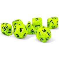 CHX22430 Chessex Vortex Mega-Hedral - Bright Green with Black Polyhedral Set published by Chessex