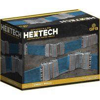 GFNHEXT31 Hextech Tabletop Ready Painted Terrain: Trinity City Energy Walls - Grey And Blue published by Gale Force Nine