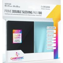100 x Black And Clear Prime Double Sleeving Pack 63.5mm x 88mm (Gamegenic)