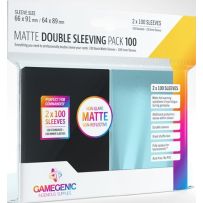 100 x Black And Clear Matte Double Sleeving Pack 63.5mm x 88mm (Gamegenic)