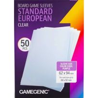 GGS10178ML 50 x Board Game Sleeves Standard European Clear 59mm x 92mm (Gamegenic) published by Gamegenic
