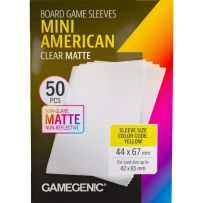GGS10190ML 50 x Board Game Sleeves Mini American Clear Matte 44mm x 67mm (Gamegenic) published by Gamegenic