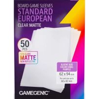 GGS10191ML 50 x Board Game Sleeves Standard European Clear Matte 59mm x 92mm (Gamegenic) published by Gamegenic