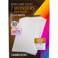 GGS10198ML 80 x Board Game Sleeves 7 Wonders Clear Matte 65mm x 100mm (Gamegenic) published by Gamegenic