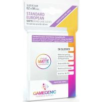 GGS11064 50 x Clear Matte Standard European Card Sleeves 62mm x 94 mm published by Gamegenic