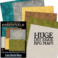 LOKEBM075 Essential RPG Battle Maps Starter Set: 6 Plain Dry Erase Maps published by Loke Battle Mats