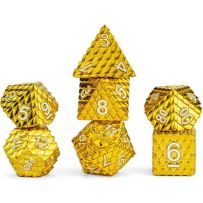 MET10978 Dungeons and Dragons Dragon Scale Metal Dice Set: Gold published by Metallic Dice Games