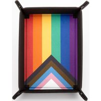 MET508 Fold Up Velvet Dice Tray: Rainbow Flag: Gaymers Pride published by Metallic Dice Games