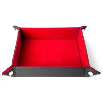 Fold Up Velvet Dice Tray: Red