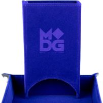Fold Up Velvet Dice Tower: Blue