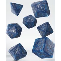 QWSSELV10 Q-Workshop Elvish Cobalt And Silver Dice Set published by Q-Workshop