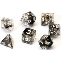Black Cloud Transparent Polyhedral Dice Set
