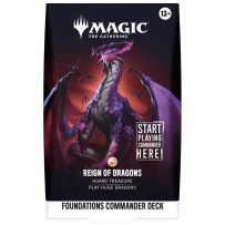 WTCD59310001S5 MTG Foundations Reign of Dragons Starter Commander Deck published by Wizards of the Coast