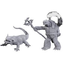 WZK90707 Dungeons And Dragons Nolzur's Marvelous Unpainted Minis: Tortle Druid And Wild Shape Giant Lizard published by WizKids Games