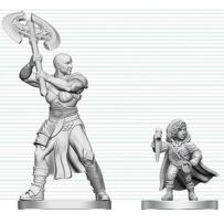WZK90884 Dungeons And Dragons Nolzur's Marvelous Unpainted Minis: Goliath Barbarian And Halfling Rogue published by WizKids Games
